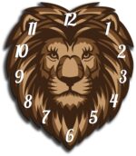 Laser Cut Lion Head Wall Clock Template Free Vector