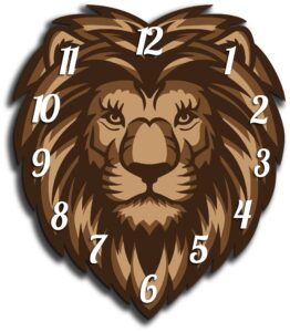 Laser Cut Lion Head Wall Clock Template Free Vector
