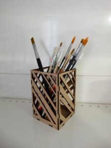 Laser Cut Modern Pencil Holder For Office Table 3mm DXF File
