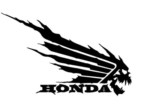 Honda Wing Skull Decal Sticker DXF File
