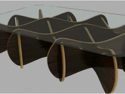 Beautiful Wood Laser Cut Table Free Vector