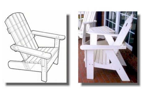 Laser Cut Adirondack Chairs CNC Template PDF File