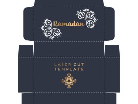 Laser Cut Ramadan Gift Box Template Free Vector