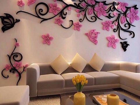Wall Decoration Floral Design Free Vector
