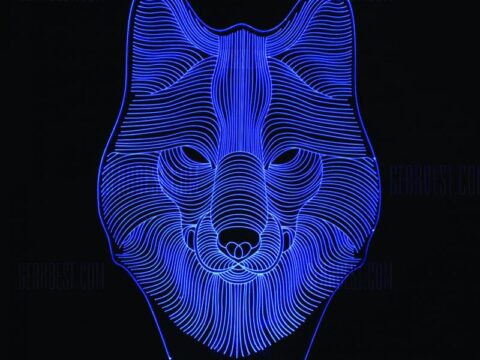 Wolf 3D LED Night Light Free Vector