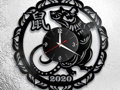 Laser Cut New Year 2020 Wall Clock DXF File
