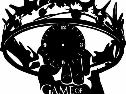 Laser Cut Game Of Thrones Wall Clock Template Free Vector