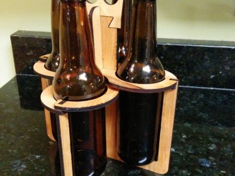 Laser Cut 4 Packer Beer Caddy DXF File
