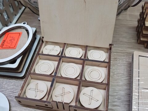 Laser Cut Wooden Tic Tac Toe Game Free Vector