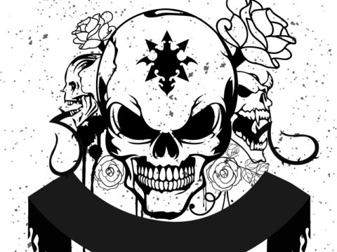 Horror Skull Grunge Style Free Vector