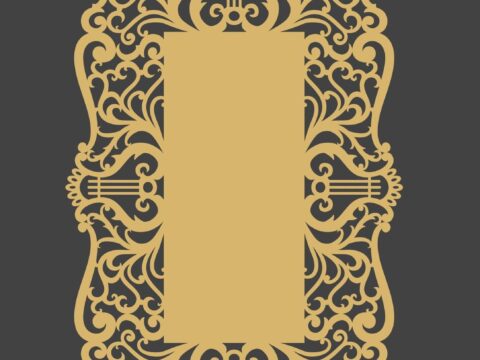Decorative Holiday Card Laser Cutting Template Free Vector