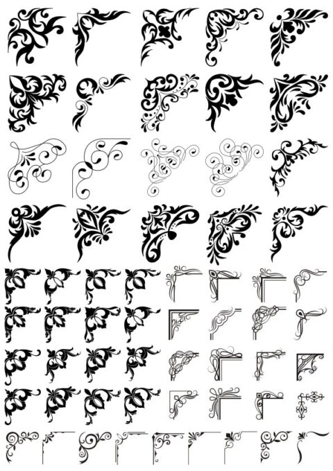 Floral Corner Vectors Free Vector