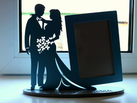 Laser Cut Frame for Young Couple CNC Template Free Vector