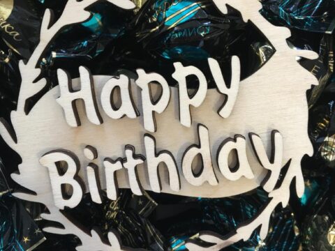 Laser Cut Decorative Happy Birthday Topper Free Vector