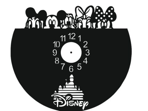 Laser Cut Walt Disney Vinyl Clock Template Free Vector
