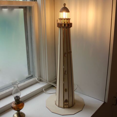 Laser Cut Lighthouse Lamp Free Vector