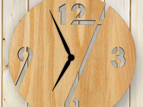 Laser Cut Plywood Wall Clock Free Vector