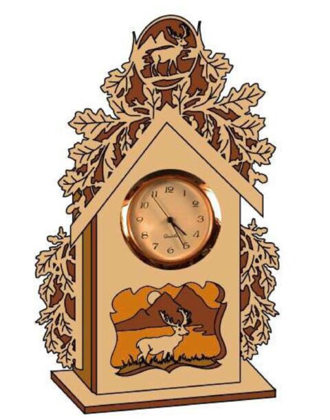 Laser Cut Deer Clock Scroll Saw Plans PDF File