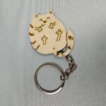 Laser Cut Wood Cat Keychain Template Free Vector
