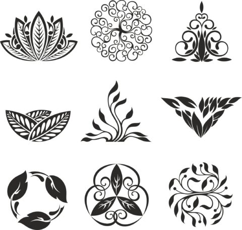 Floral Ornament Elements Free Vector