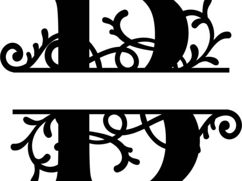 Flourished Split Monogram B Letter Free Vector