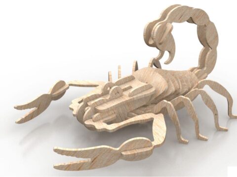 Scorpion Wood Insect 3d Puzzle 6mm DXF File