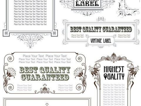 Vintage Labels Collection Free Vector