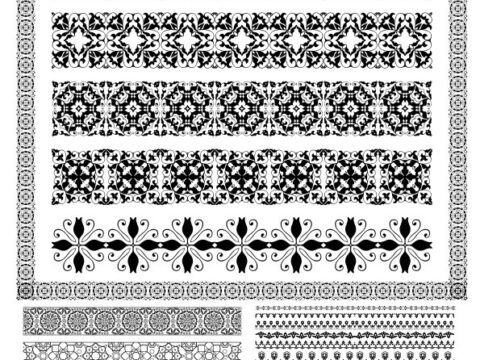 Set of Lace Vector Borders Free Vector