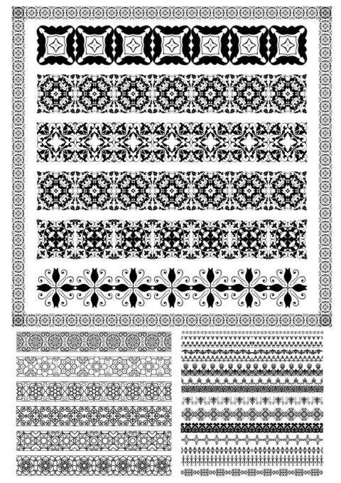 Set of Lace Vector Borders Free Vector