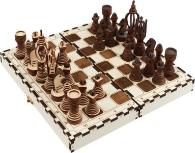 Laser Cut Portable Chess Set Free Vector