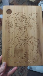 CNC Router Food Cutting Board Design Girl With Vegetables DXF File