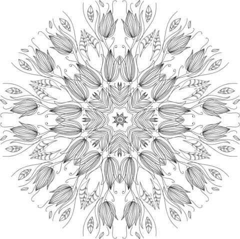 Floral Round Free Vector