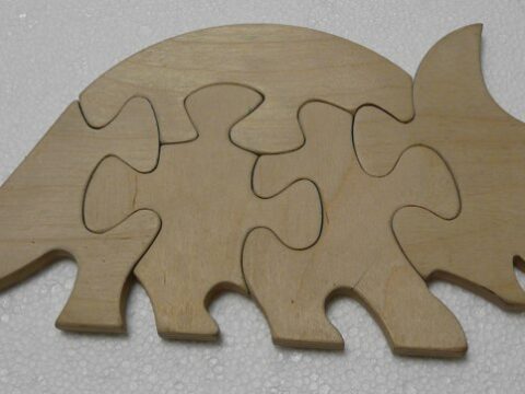 Rhinoceros Jigsaw Puzzle Laser Cutting Template DXF File