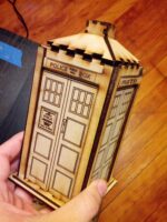 Laser Cut Wooden Police Box Tardis Toy Free Vector