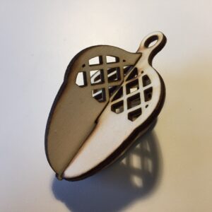 Laser Cut Acorn Christmas Ornament 3mm Birch Plywood SVG File