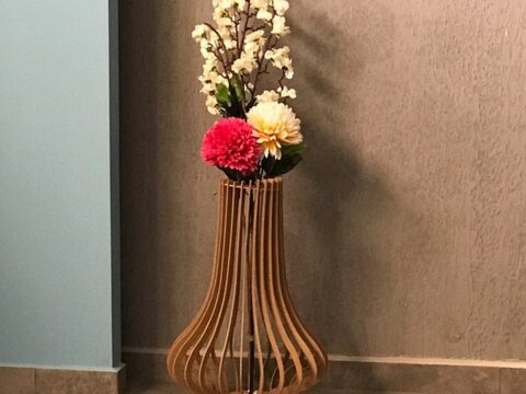 Laser Cut Vase Flower Stand DXF File