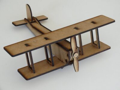 Laser Cut Double Wing Airplane 3mm DXF File