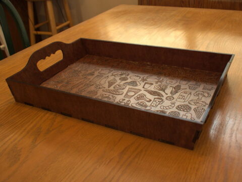 Laser Cut Plywood Serving Tray DXF File