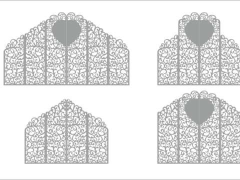 Laser Cut Wedding Screen Pattern Free Vector