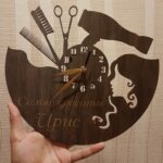 Hairdresser Barber Salon Vinyl Clock Free Vector