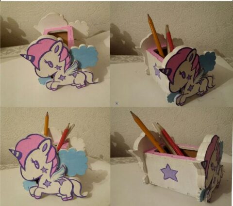 Unicorn Desk Organizer DXF File