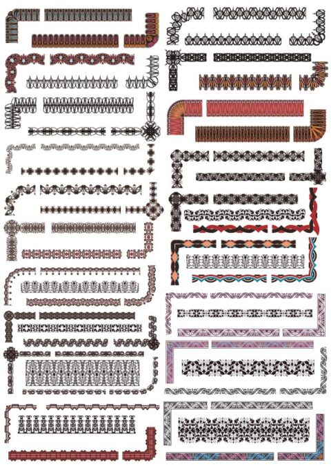 Lace Vector Borders Set Free Vector