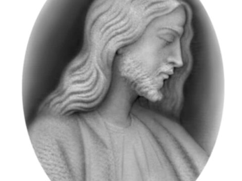 Christ 3D Relief Grayscale Image BMP File