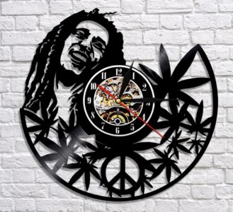 Laser Cut Bob Marley Vinyl Record Clock Template Free Vector