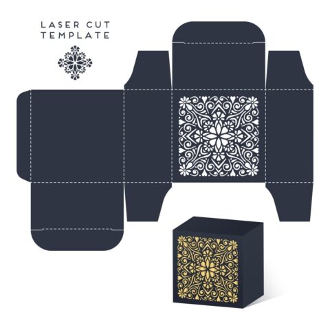 Laser Cut Wedding Favor Box Template Free Vector