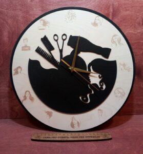 Laser Cut Beauty Salon Wall Clock Free Vector