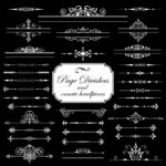 Page Dividers And Ornate Headpieces Isolated On Black Background Free Vector