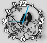 Laser Cut Floral Bird Clock Free Vector