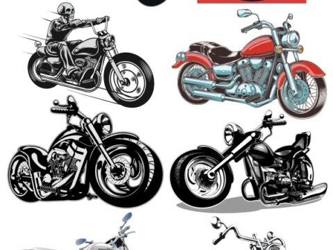 Motorbike Stickers Free Vector