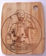 Laser Engraving Cook Chef Vector Decor Design For Cutting Boards Free Vector